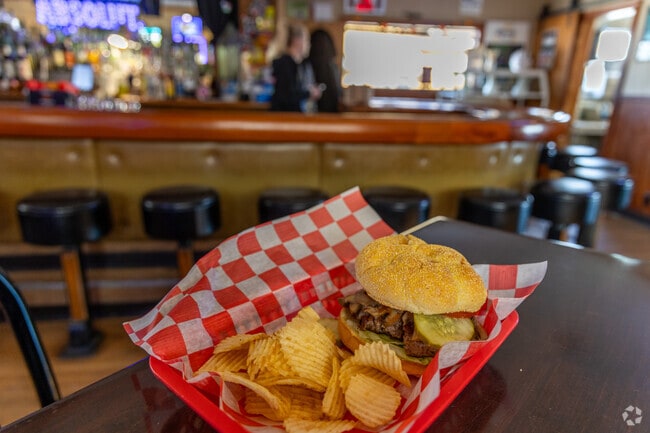 Mott's Lounge has a mushroom and swiss burger, which is a local favorite in Burlington.
