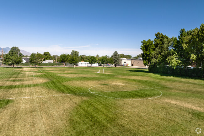 A large sports field at Roosevelt Continuation School.