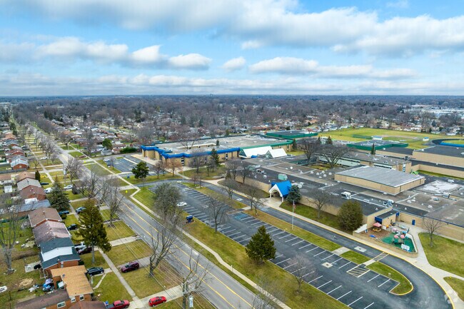 Aerial view of Clintondale Middle School.