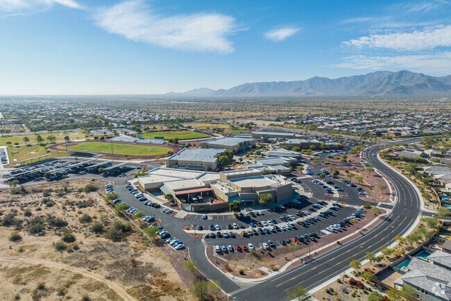 Aerial perspective of Shadow Ridge High School in Surprise.
