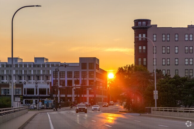 Rockford Historic District is beautiful as the sun goes down near the Rock River.