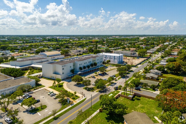 Village Academy Middle/High School is surrounded by single family homes.