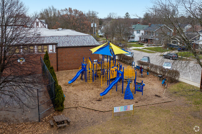 Playgrounds buzz with laughter at Smith Elementary School.