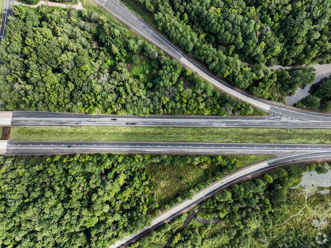 The exit and the entrance to Chesterfield county, from the veterans memorial highway.