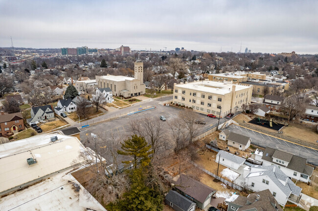 Holy Cross School is located across from Mercy High School.