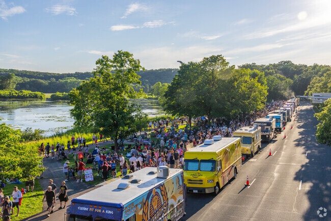 Food Truck Lineup at the Bloomington Summer Fete.
