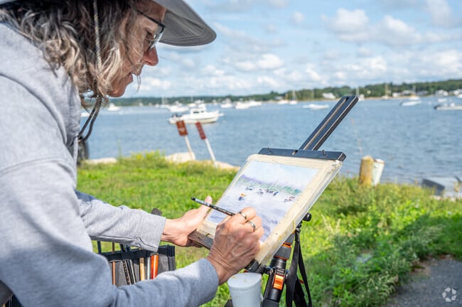 Artists enjoy the coastal serenity of Apponagansett Bay.