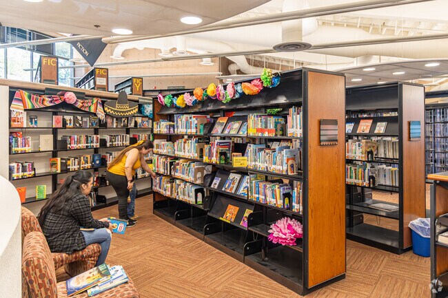 The Valencia Park-Malcolm X Library is well stocked and well attended.