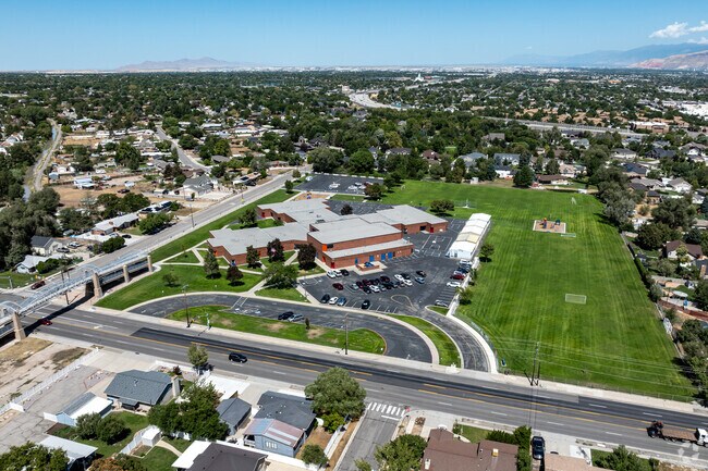 Calvin S. Smith Elementary is located in a large suburban neighborhood.