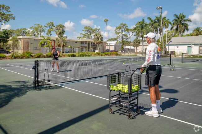 Palm Lee Park residents can partake in tennis lessons on the clay courts at Golf View Park.