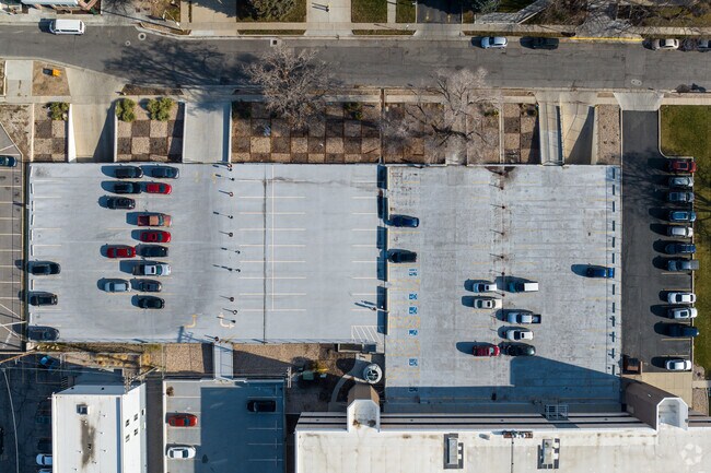 Several parking lots are located behind Salt Lake Virtual School.