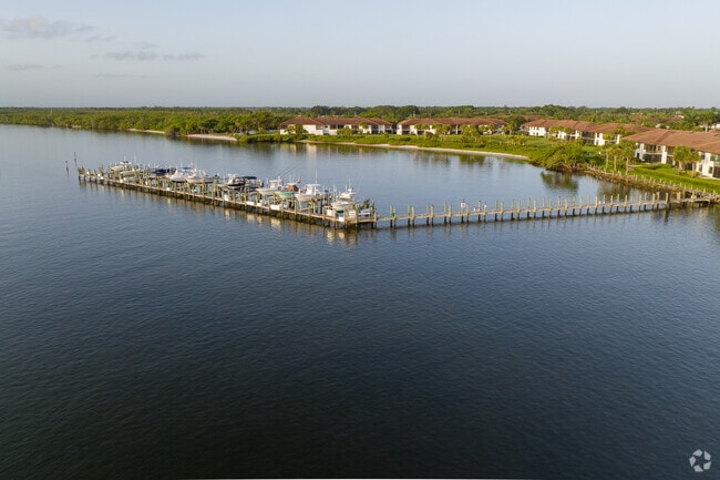 Port Salerno, looking southwest over the beach and marina docks.