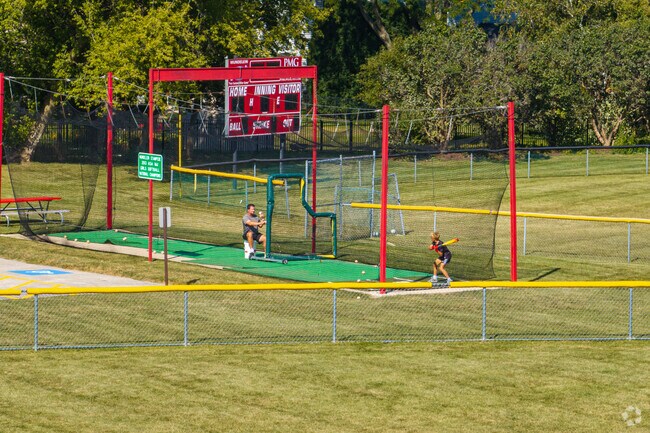 Practice some baseball at the pitching ranges at Community Park.