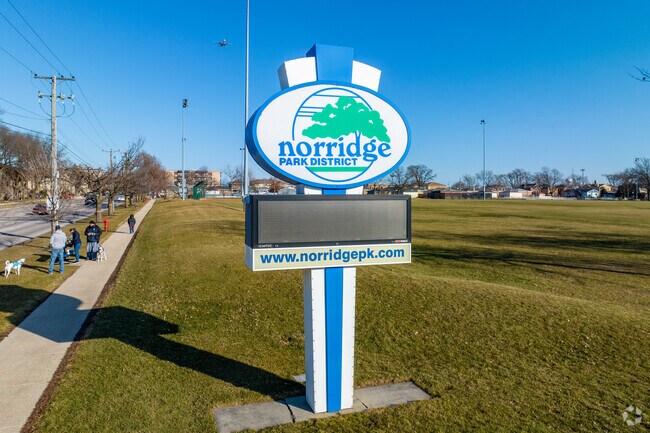 Norridge Park has cool amenities like an in-line hockey rink, playground, and sports fields.