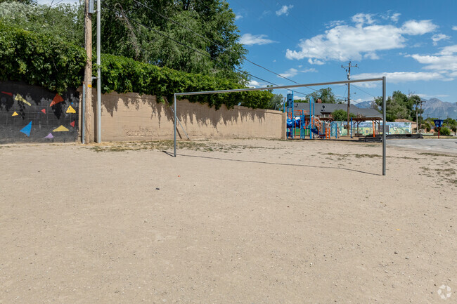 Dual Immersion Academy students have mountain views from its soccer field.