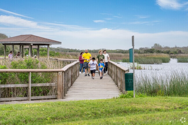 Families explore Brazoria National Wildlife Refuge near Liverpool.