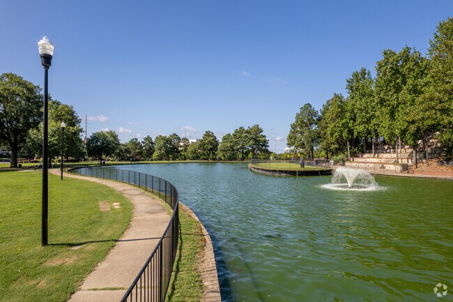 Arsenal Hill residents can stroll or run along the trails surrounding the lake at Finlay Park.