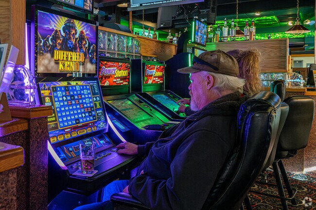 Lucky Bellevue locals visit the Treasure Chest Pizza and Casino for food and games.