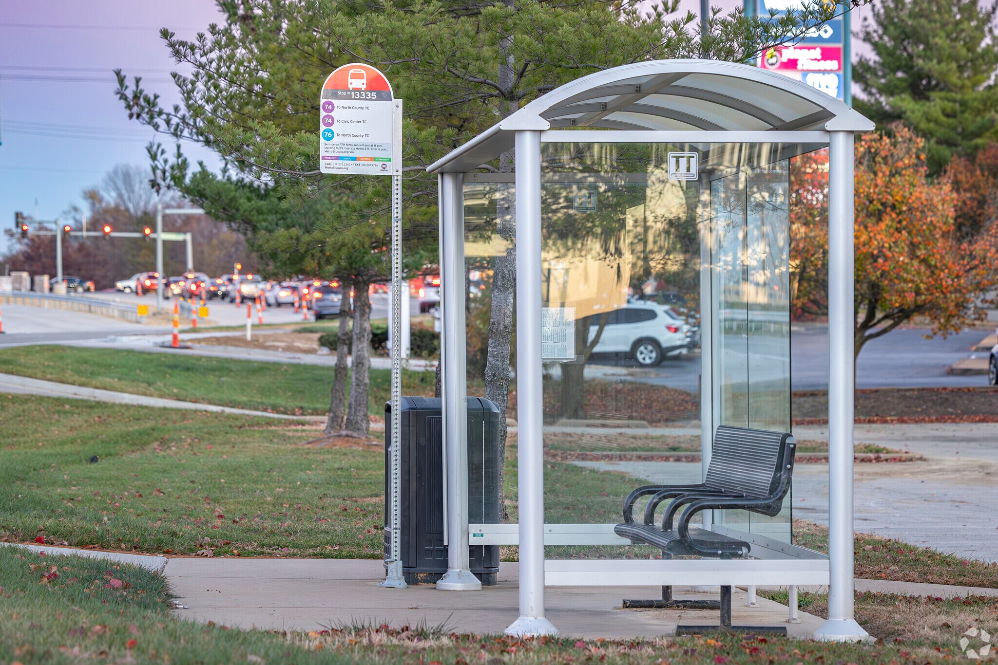Locals can take the bus into downtown.
