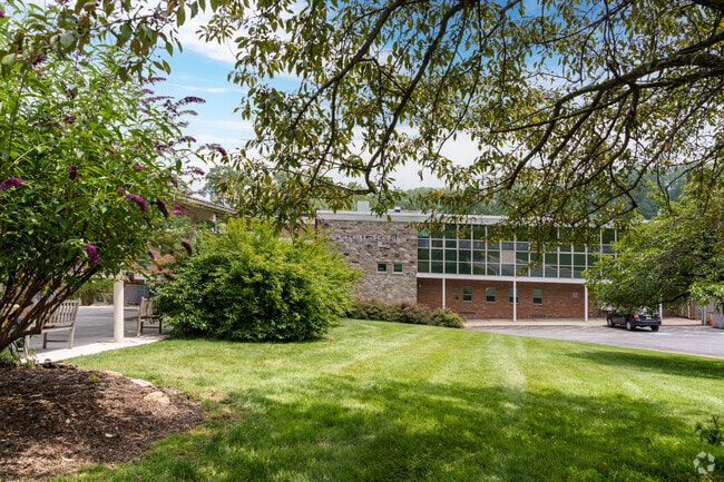 Beautiful landscaping characterizes Hillside Elementary School's campus.