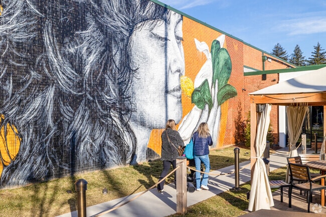 Inspiring murals line the streets near by Clear Brook.