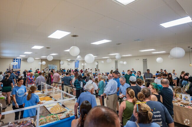 A large line forms for food at the Greek Food and Music Festival in Aliquippa.
