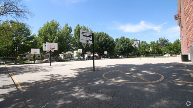 The basketball courts at Roosevelt Elementary School see a lot of action.
