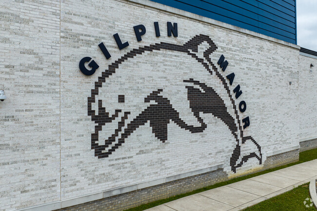 Gilpin Manor Elementary School in Elkton has a mural of their dolphin mascot on the building.