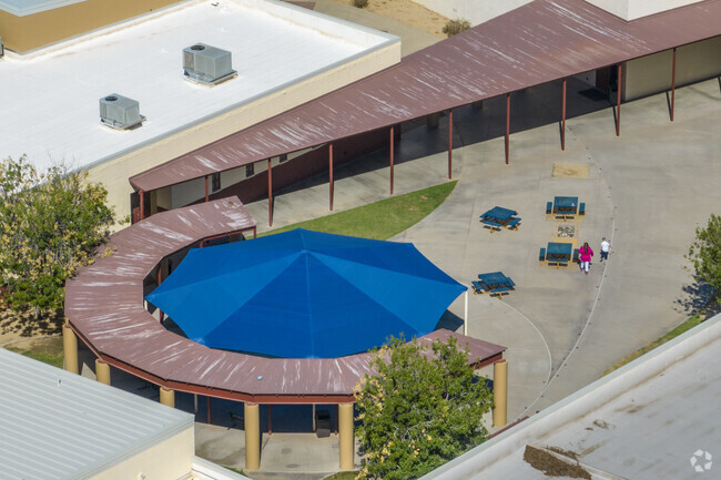 Kids attending Cloves C Campbell Sr Elementary School can mingle outside between classes.