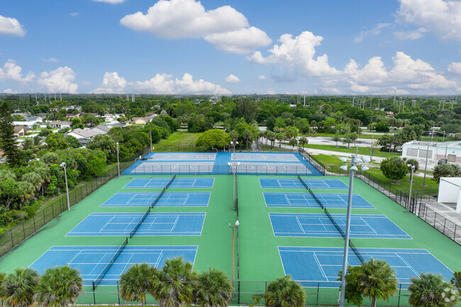 Tennis courts of Royal Palm Beach High School.