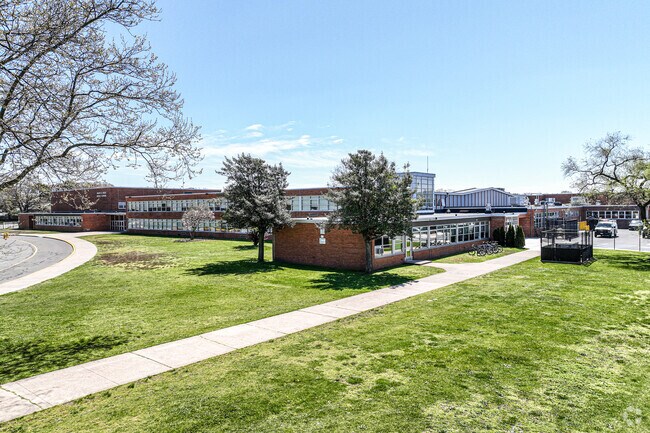 Bike racks can be found on this side of Ralph G. Reed Middle School.