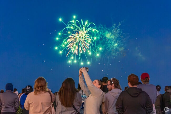 The Navy Pier fireworks attract large crowds every Wednesday and Saturday during the summer.