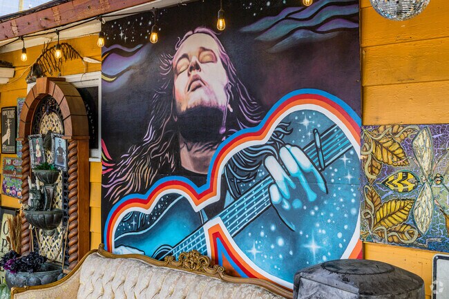 You can find a mural in downtown Kernersville that pays tribute to classic rock.