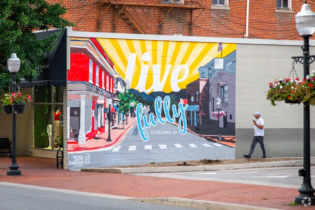 Shenandoah residents can enjoy the vibrant artistic murals throughout Downtown Blacksburg.