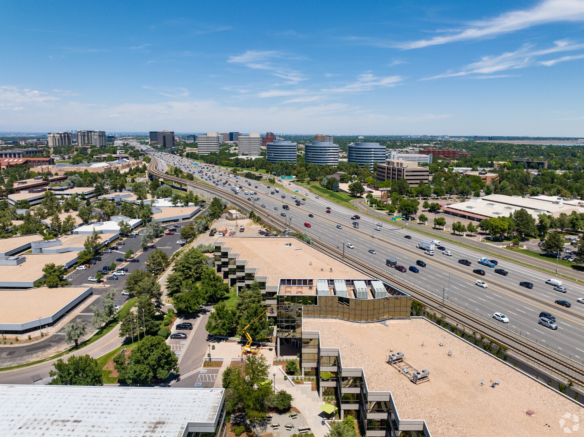 The I-25 runs through Denver Tech Center, making it an easy connection to Downtown Denver.