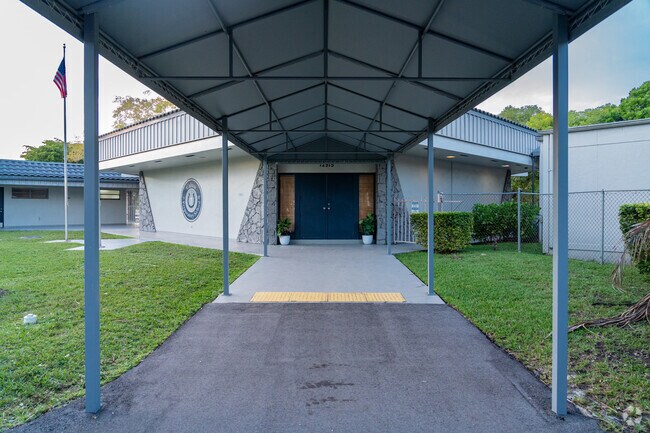 Calusa Preparatory offers a sheltered walkway for rainy days.