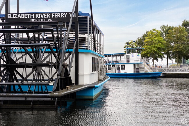 Olde Towne Portsmouth has a ferry that crosses the Elizabeth river to Norfolk every hour.