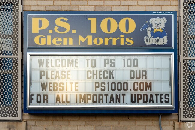 PS 100 Glen Morris has 961 students in grades PK, K-5.