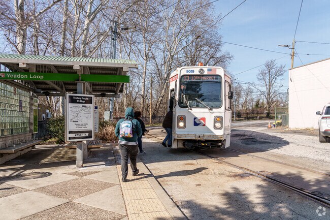 Septa trollies are dependable and ubiquitous along Chester Ave in Yeadon.