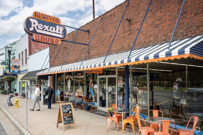 The Kempson Rexall Drugs store and restauran is located in the heart of Inman downtown.