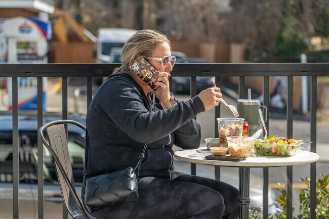 Enjoy outdoor seating and catching fresh sun at Brennan's Delicatessen in Rumson.