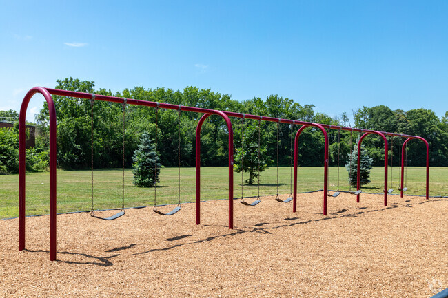 The swings at Ocean Avenue Elementary School are fun for all ages.