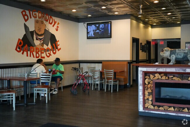 Inside of Big Daddy's BBQ has plenty of comfortable seating for a whole family.