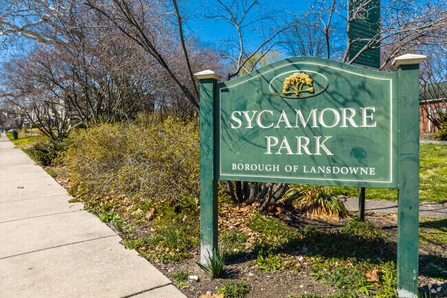 Sycamore Park in Lansdowne, PA has a walking trail for exercise.
