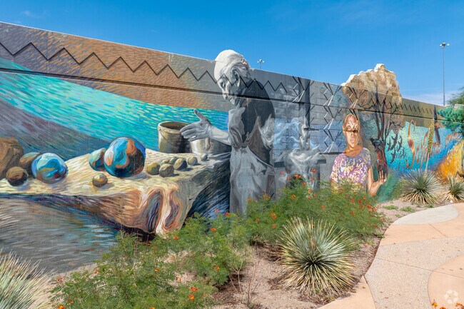 Inspiring images in Barrio Anita show off community spirit and determination.