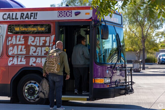 Central Mesa has bus stops along all major roads.