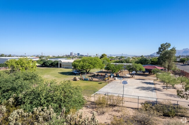 The basketball court at Borton Magnet School.