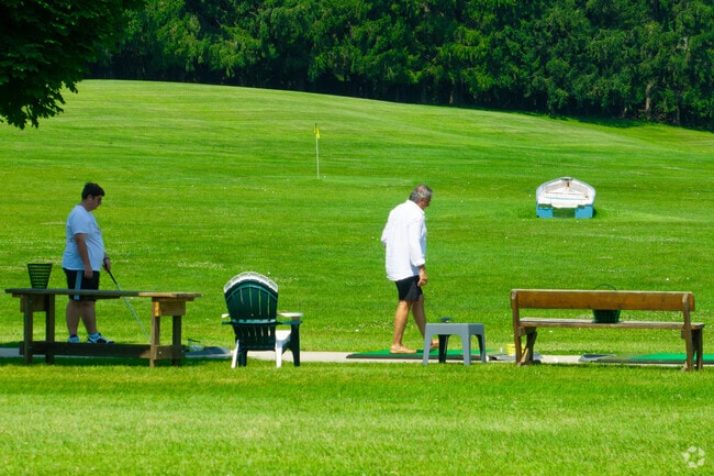 Residents can work on their golf swing at Big Foot Country Club.
