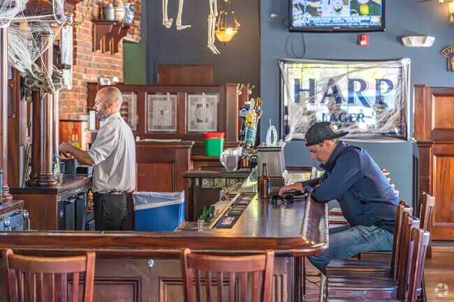 Irish bar, Maggie Miley's, has over 20 beers on tap.