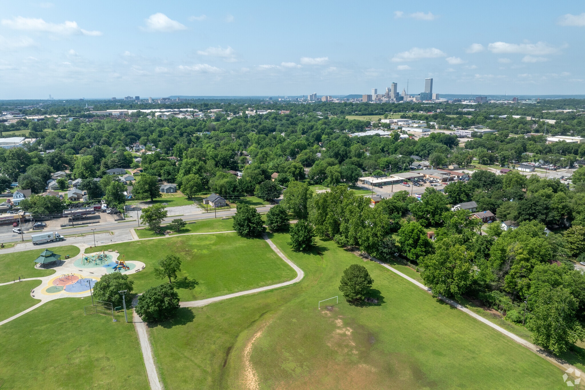 Springdale neighborhood is just a few miles North of Downtown Tulsa.
